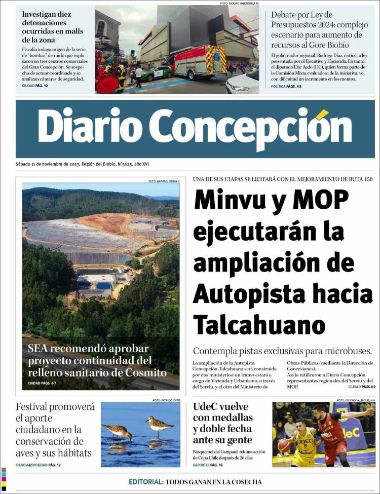 Portada de Diario de Concepción (Chile)