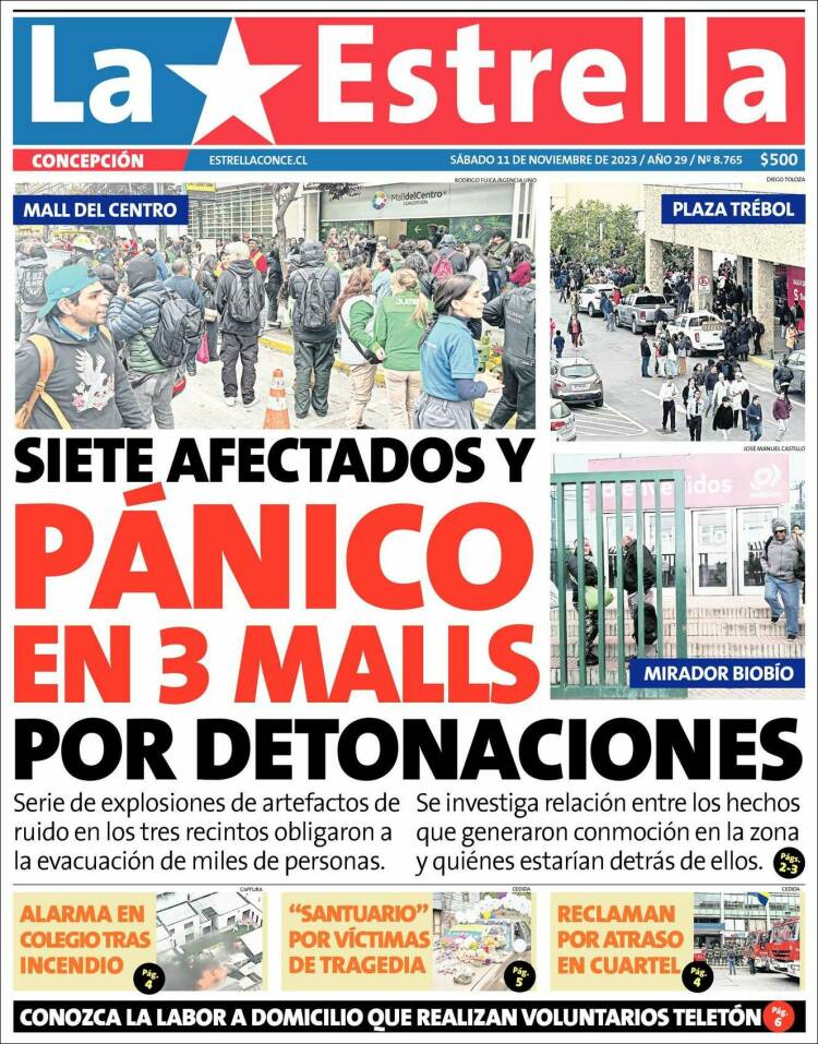 Portada de La Estrella de Concepción (Chile)