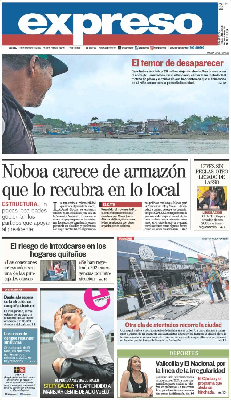 Portada de Expreso (Ecuador)