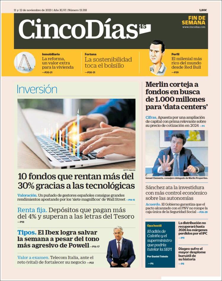 Portada de Cinco Días (España)
