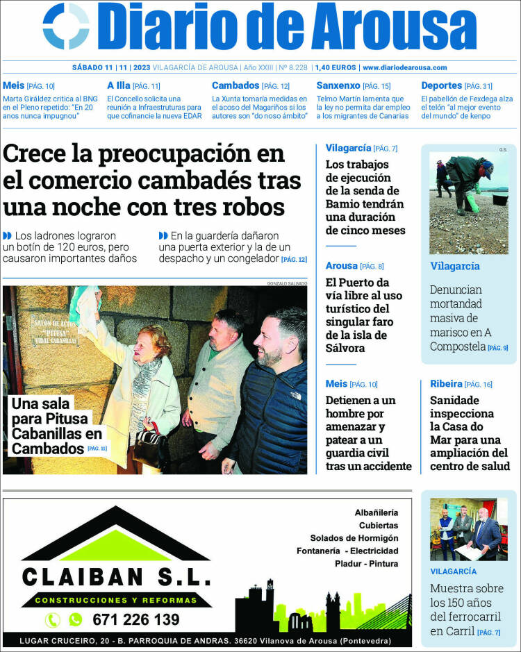 Portada de Diario de Arousa (España)