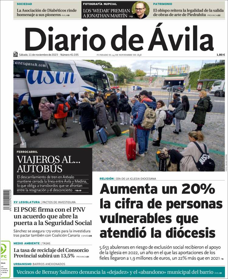 Portada de Diario de Ávila (España)