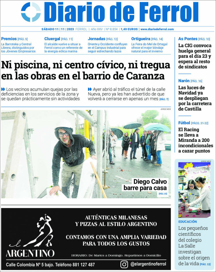 Portada de Diario de Ferrol (España)