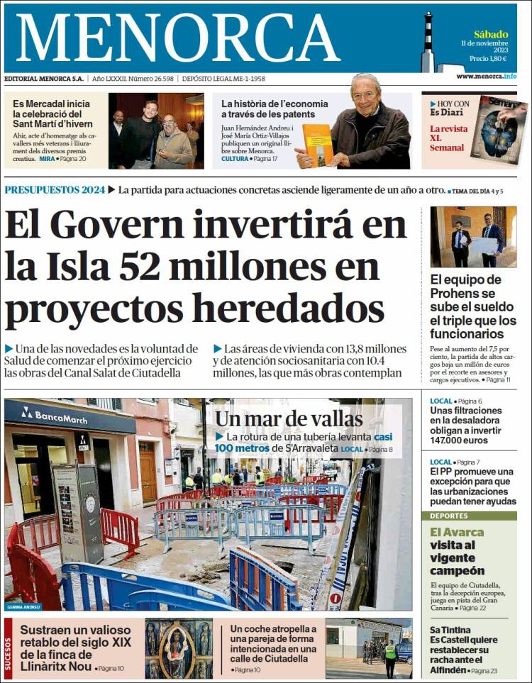 Portada de Menorca - Diario Insular (España)