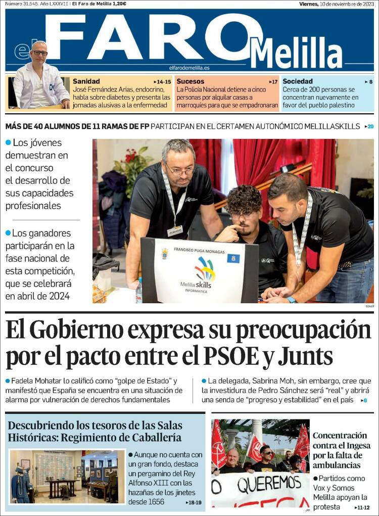 Portada de El Faro de Melilla (España)