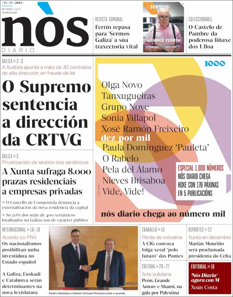 Portada de Nòs Diario (España)
