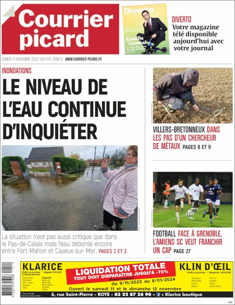 Portada de Courrier Picard (Francia)