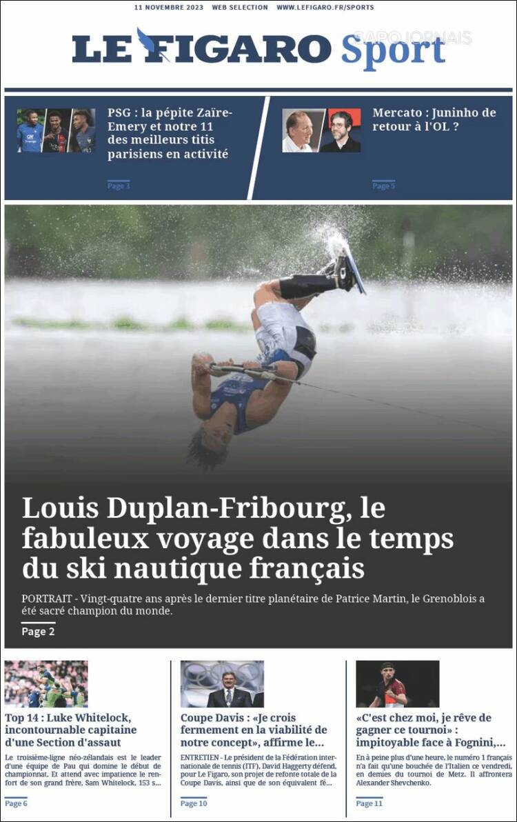 Portada de Le Figaro Sport (Francia)
