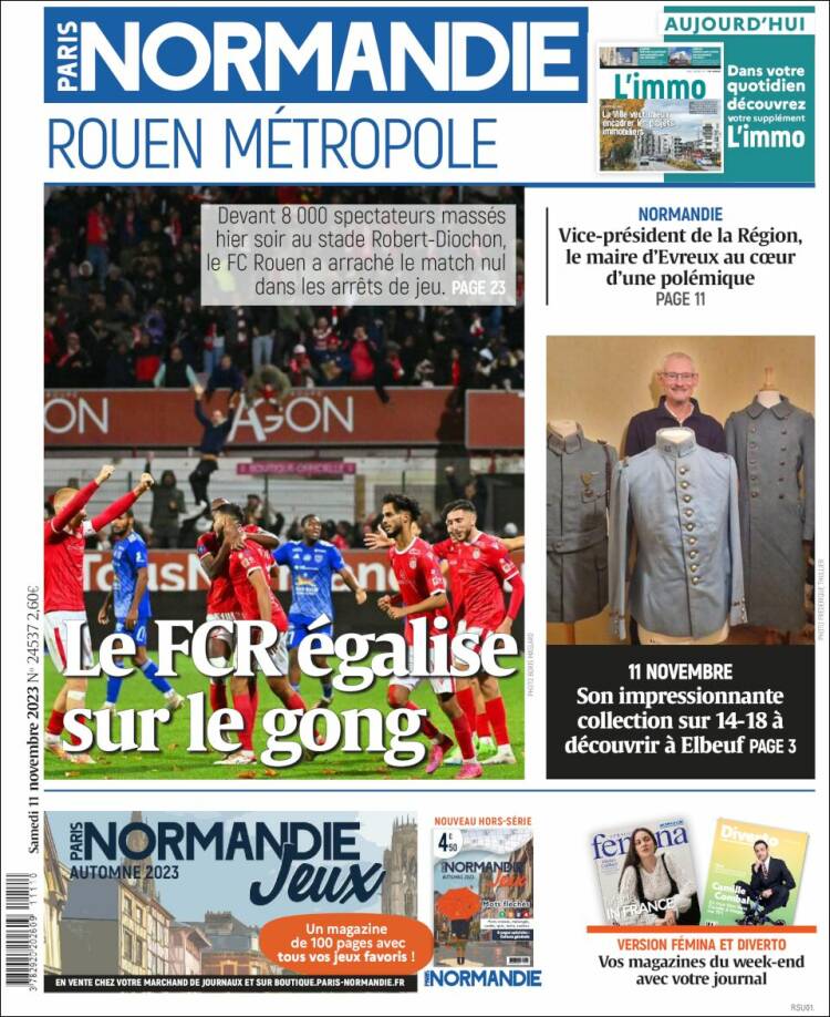 Portada de Paris Normandie (Francia)