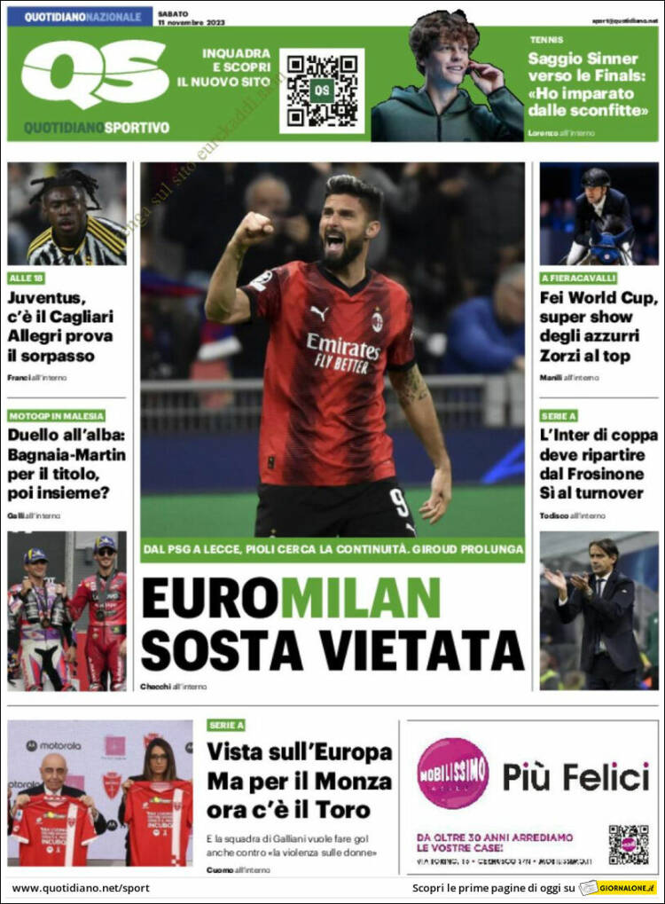 Portada de Quotidiano Sportivo (Italia)