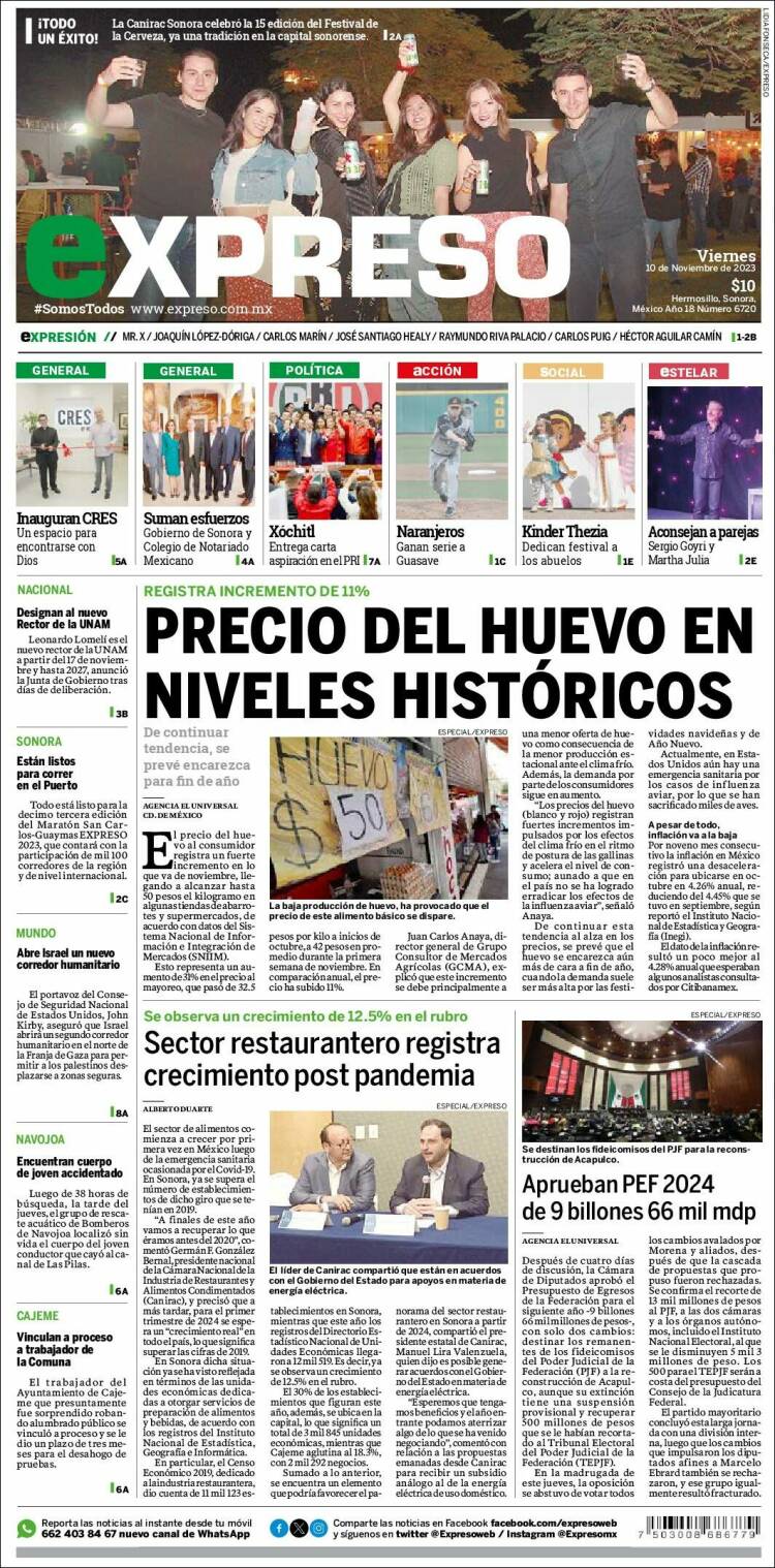 Portada de Expreso (México)