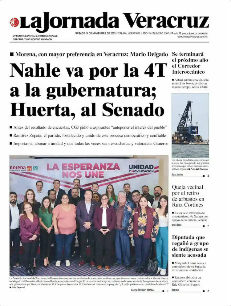 Portada de La Jornada Veracruz (México)