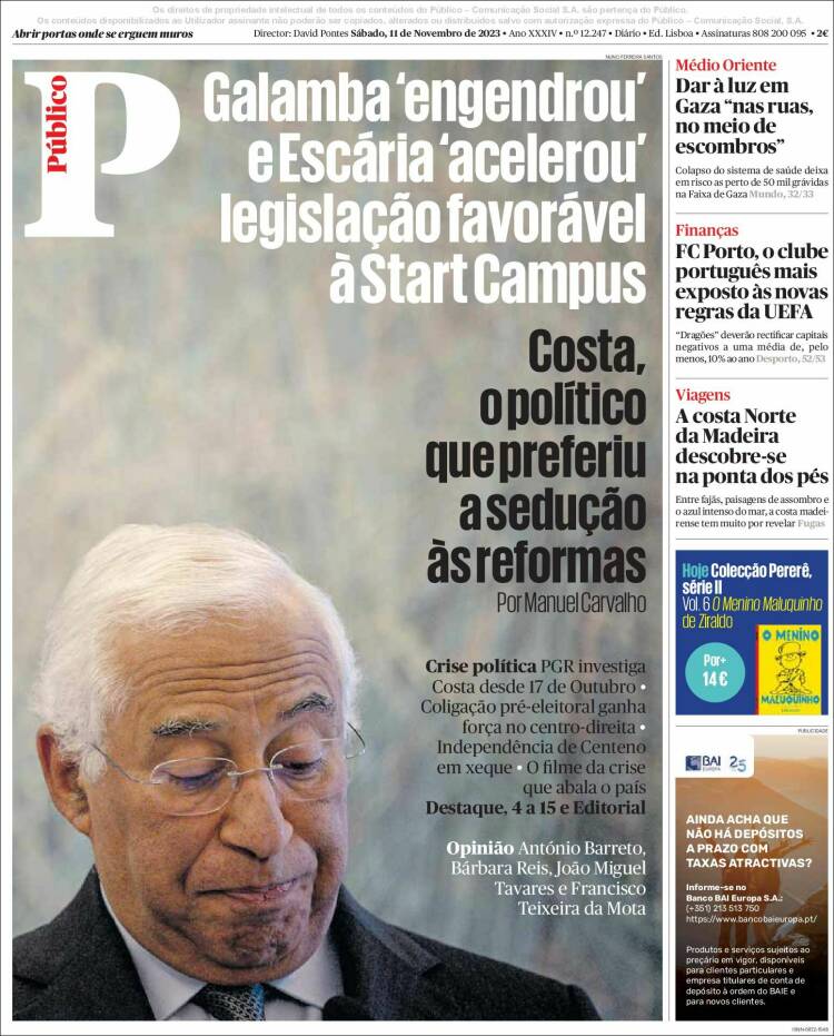 Portada de Público (Portugal)
