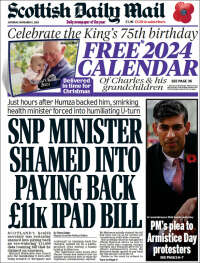 Portada de Scottish Daily Mail (Reino Unido)