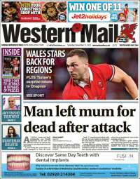 Portada de Western Mail (Reino Unido)