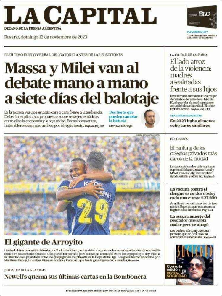 Portada de La Capital - Rosario (Argentina)