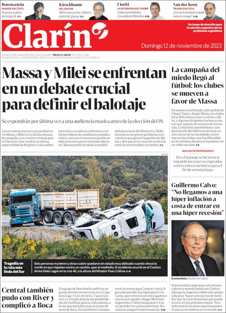 Portada de Clarín (Argentina)