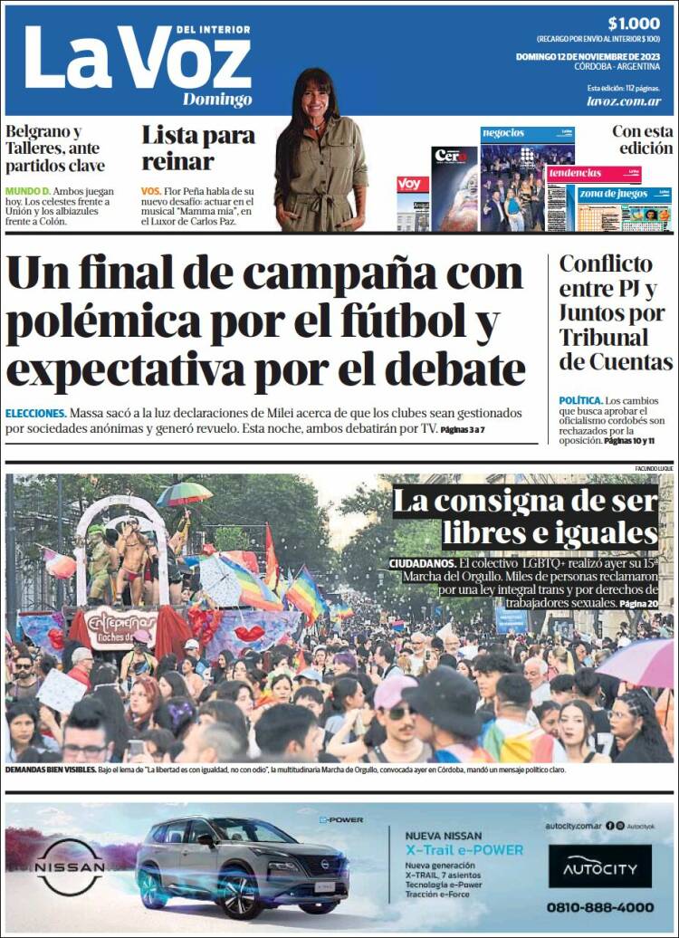 Portada de La Voz del Interior (Argentina)