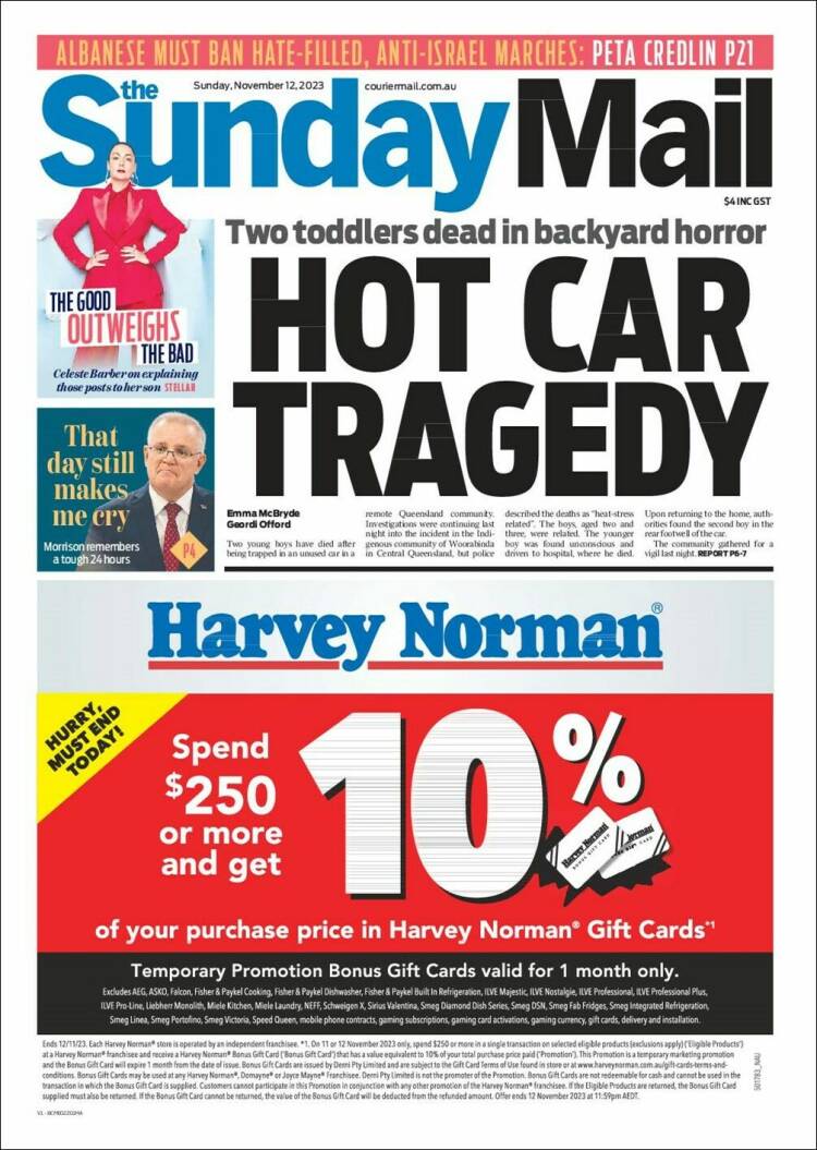 Portada de The Courier-Mail (Australia)