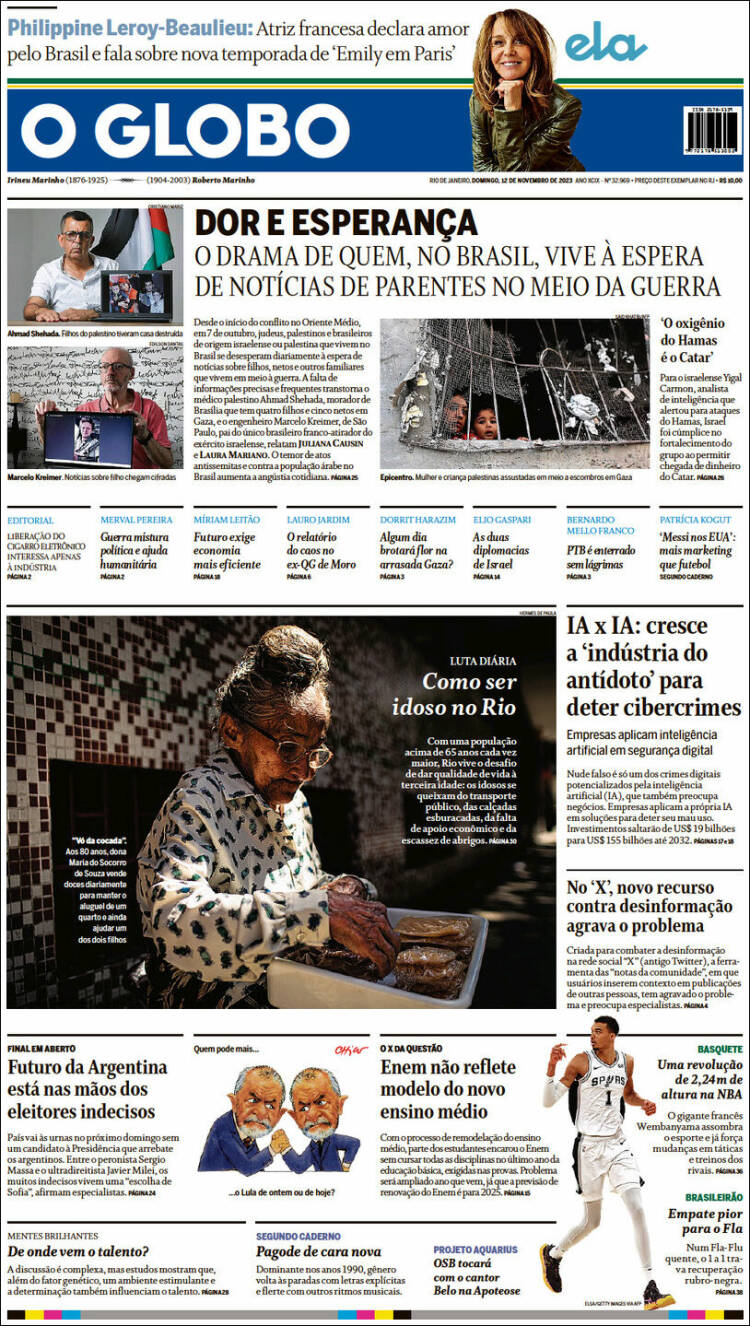 Portada de O Globo (Brasil)