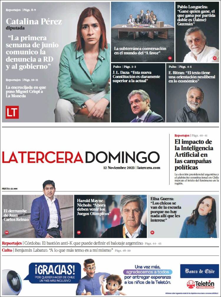 Portada de La Tercera (Chile)