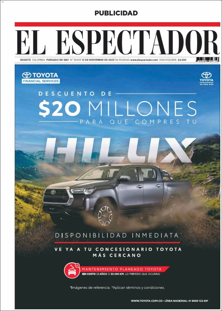 Portada de El Espectador (Colombia)