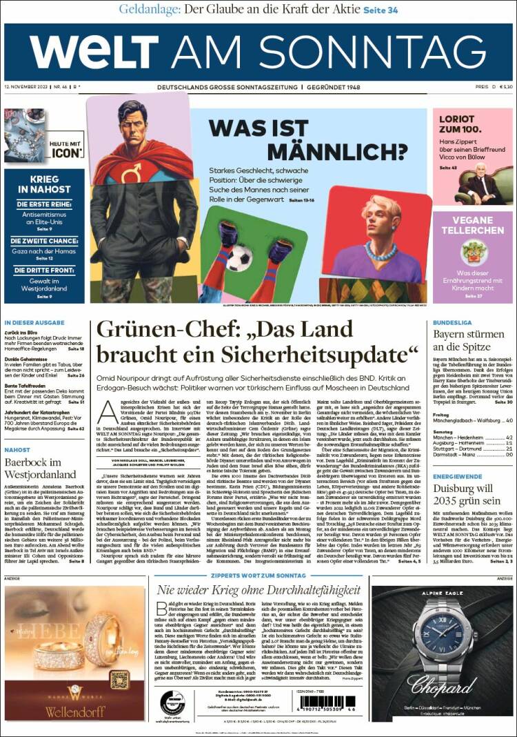 Portada de Die Welt (Alemania)