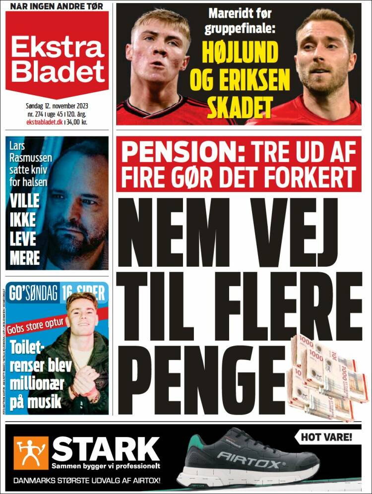 Portada de Ekstra Bladet (Dinamarca)