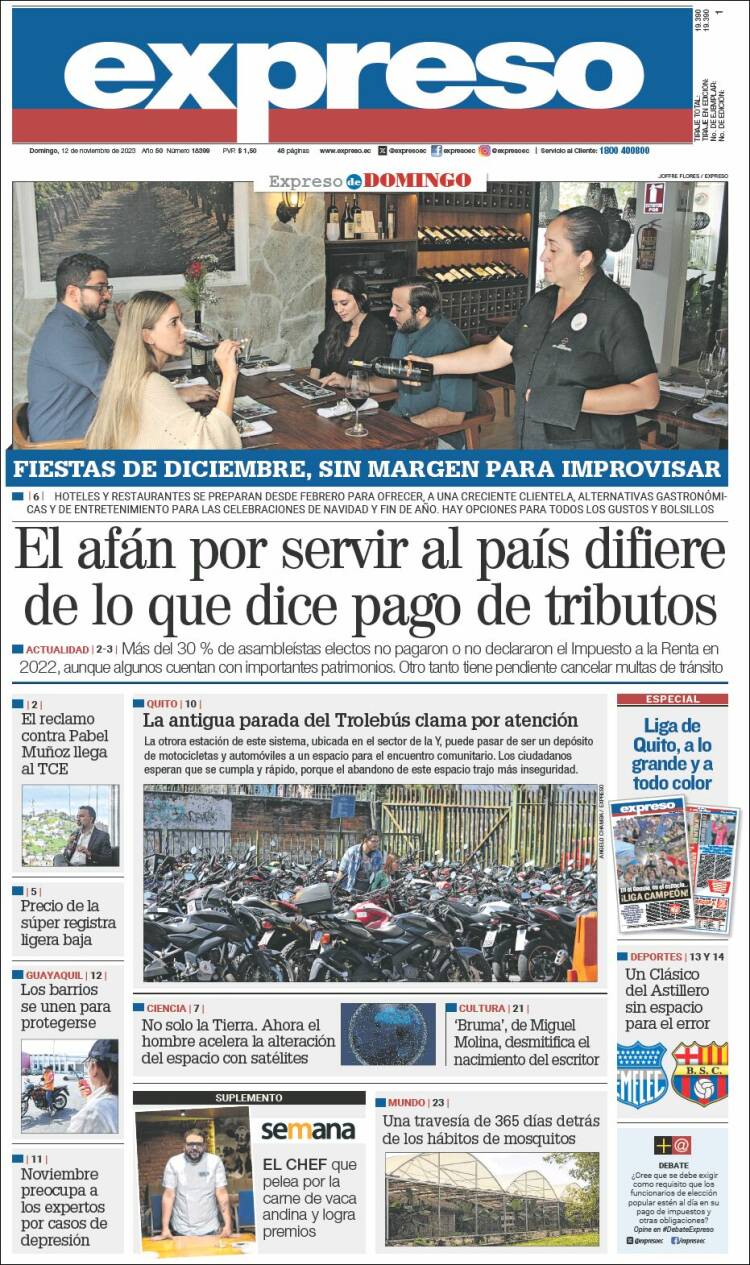 Portada de Expreso (Ecuador)