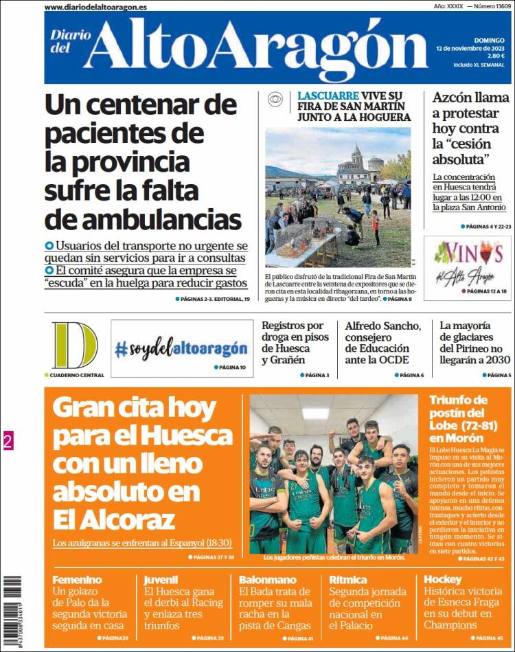 Portada de Diario del AltoAragón (España)