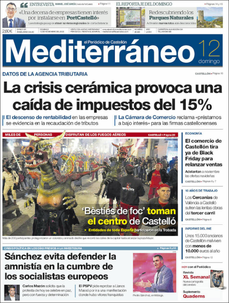 Portada de El Periódico Mediterraneo (España)