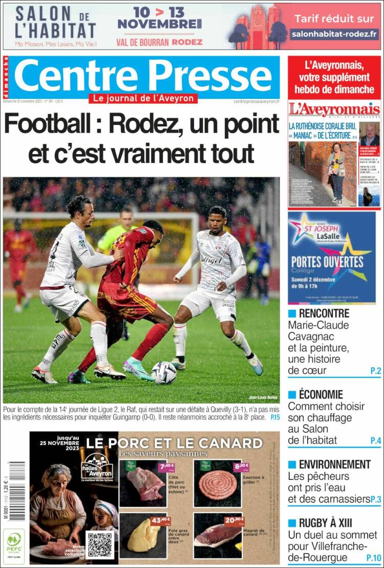 Portada de Centre Presse (Francia)