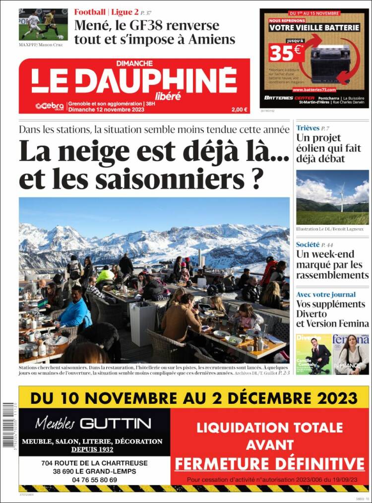 Portada de Le Dauphiné Libéré (Francia)