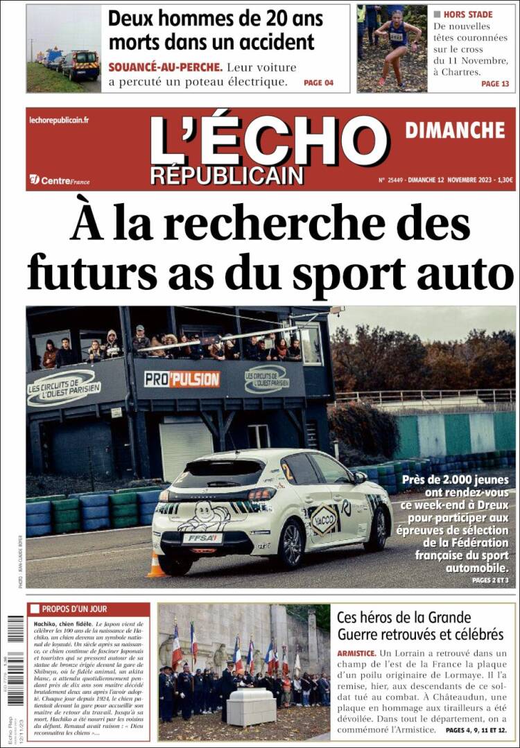 Portada de L'Echo Républicain (Francia)