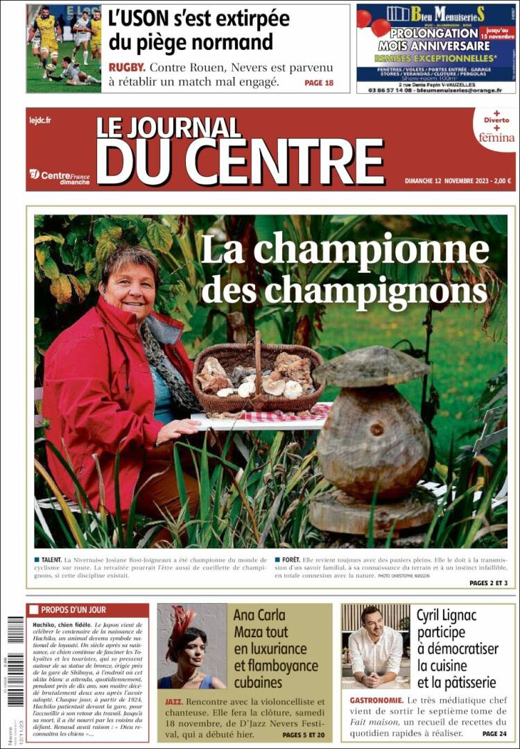 Portada de Le Journal du Centre (Francia)