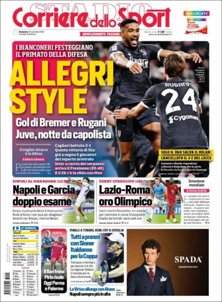 Portada de Corriere dello Sport (Italia)