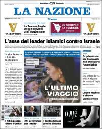 Portada de La Nazione (Italia)