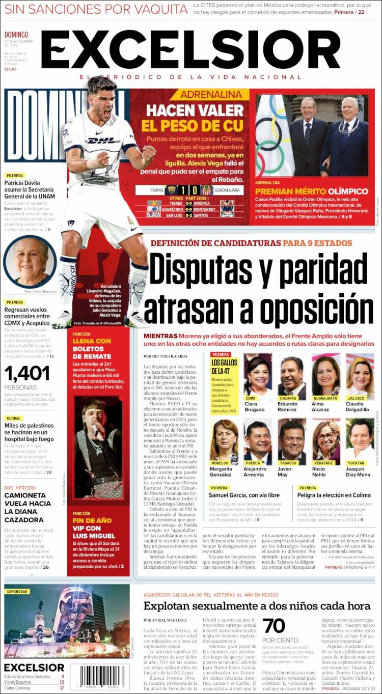 Portada de Excelsior (México)