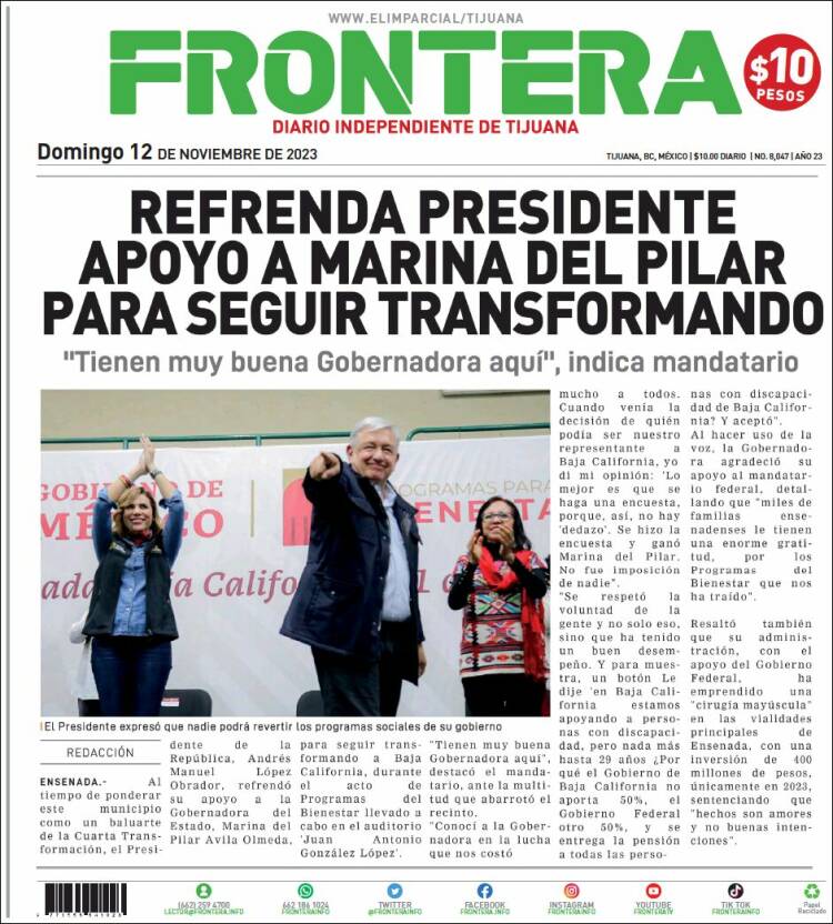 Portada de Frontera (México)