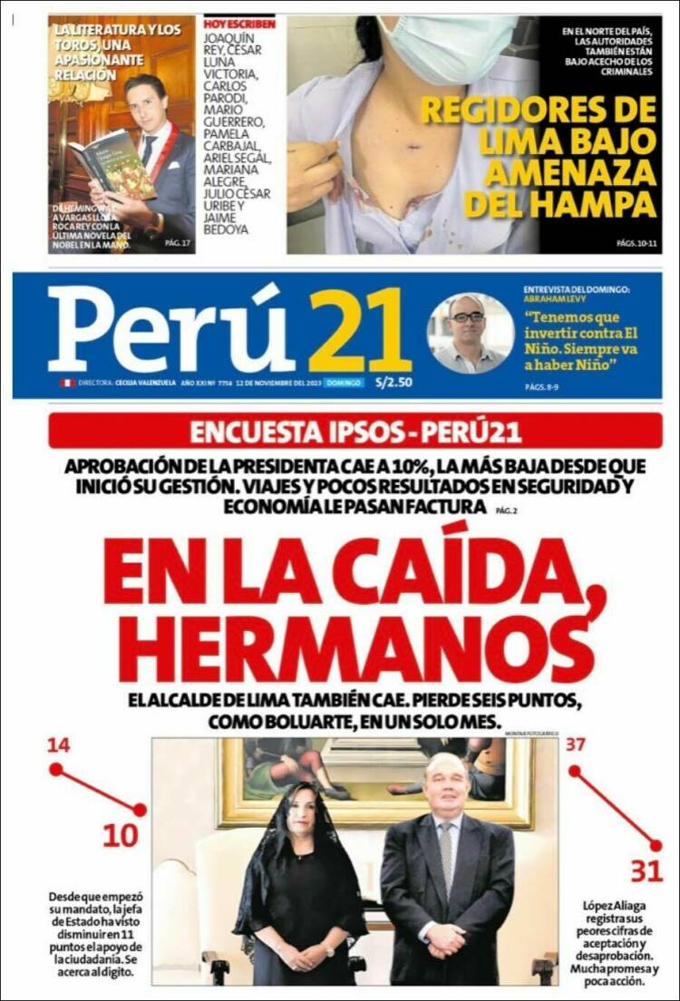Portada de Perú 21 (Per&uacute;)