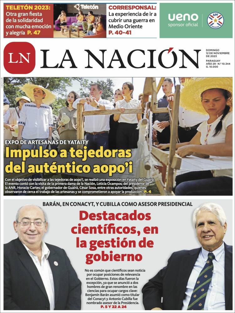 Portada de La Nación (Paraguay)