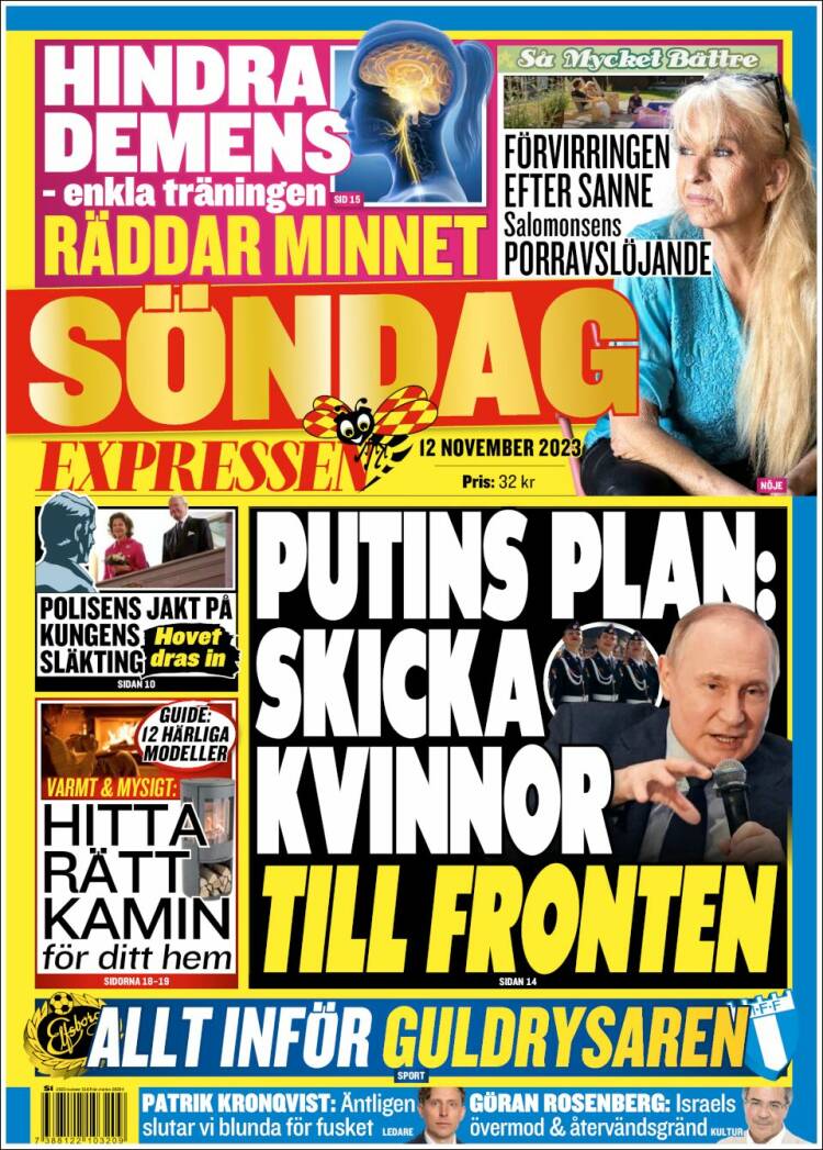 Portada de Expressen (Suecia)