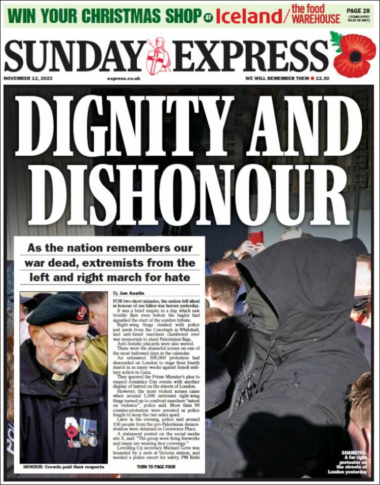 Portada de Daily Express (Reino Unido)