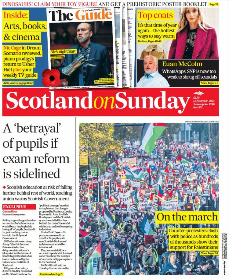 Portada de The Scotsman (Reino Unido)