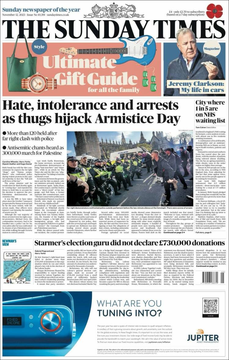 Portada de The Times (Reino Unido)