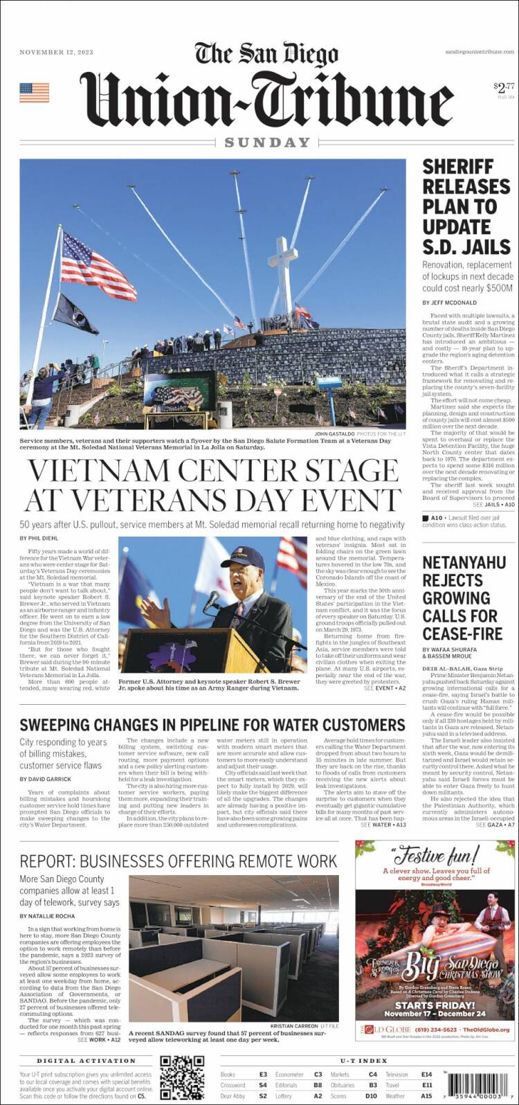 Portada de The San Diego Union-Tribune (USA)