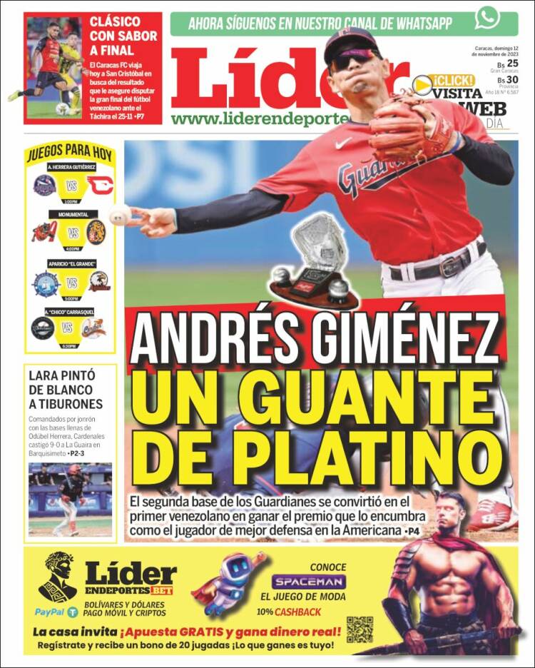Portada de Lider en deportes (Venezuela)