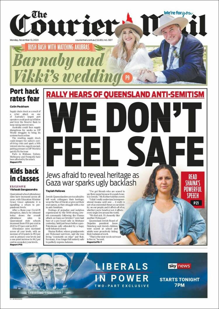 Portada de The Courier-Mail (Australia)