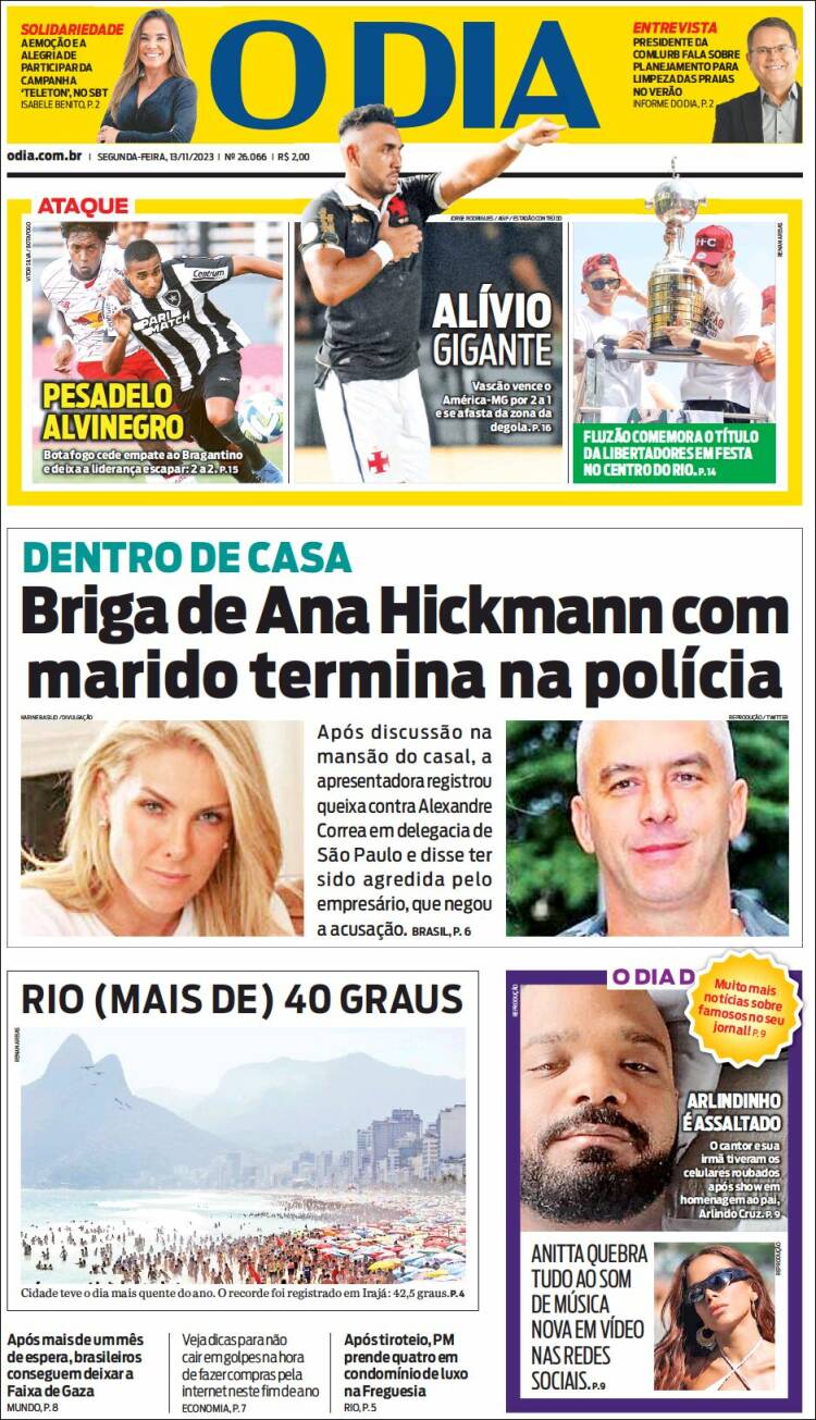 Portada de O Dia (Brasil)