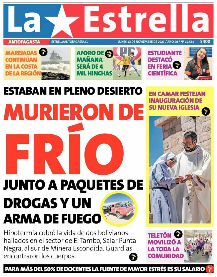 Portada de La Estrella del Norte (Chile)